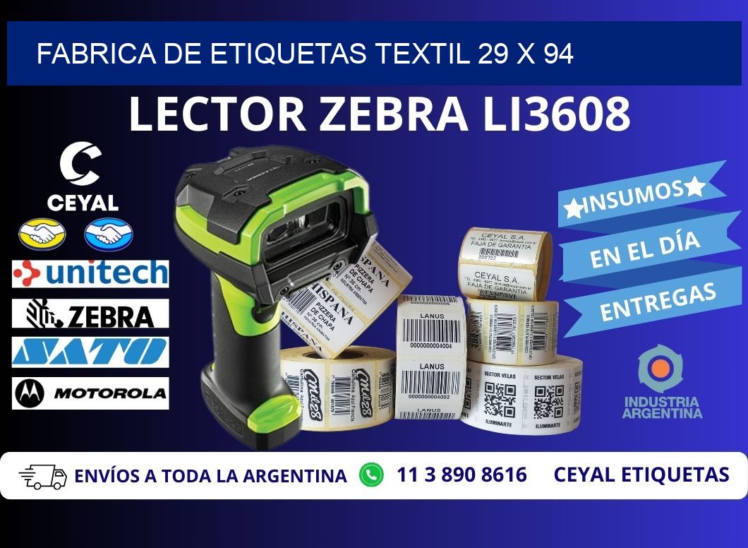 FABRICA DE ETIQUETAS TEXTIL 29 x 94
