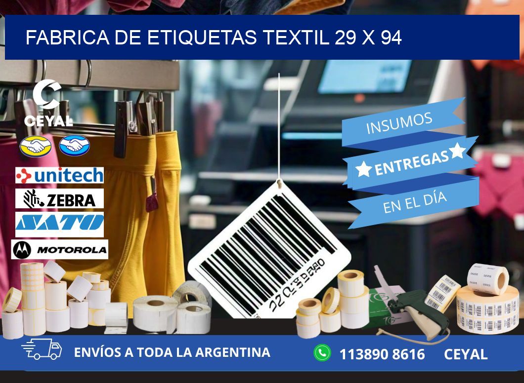FABRICA DE ETIQUETAS TEXTIL 29 x 94