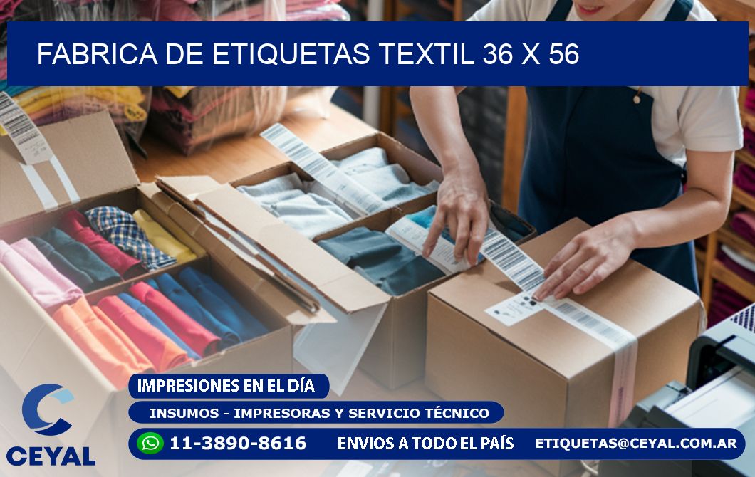 FABRICA DE ETIQUETAS TEXTIL 36 x 56