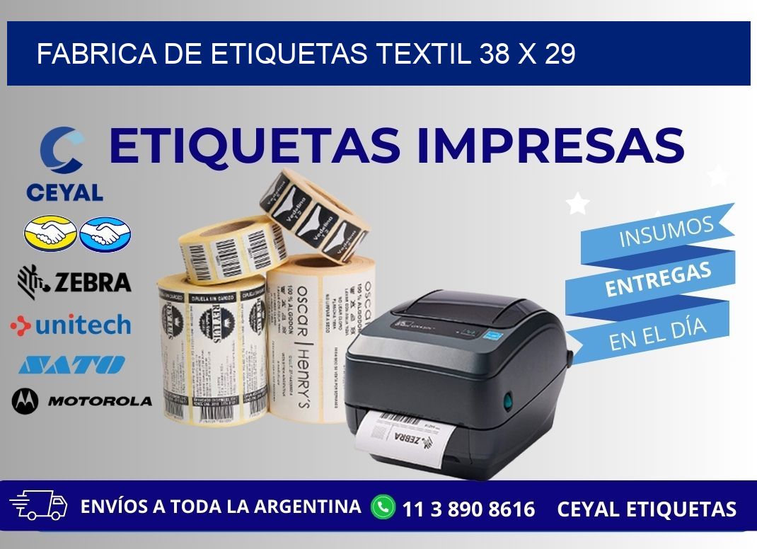 FABRICA DE ETIQUETAS TEXTIL 38 x 29