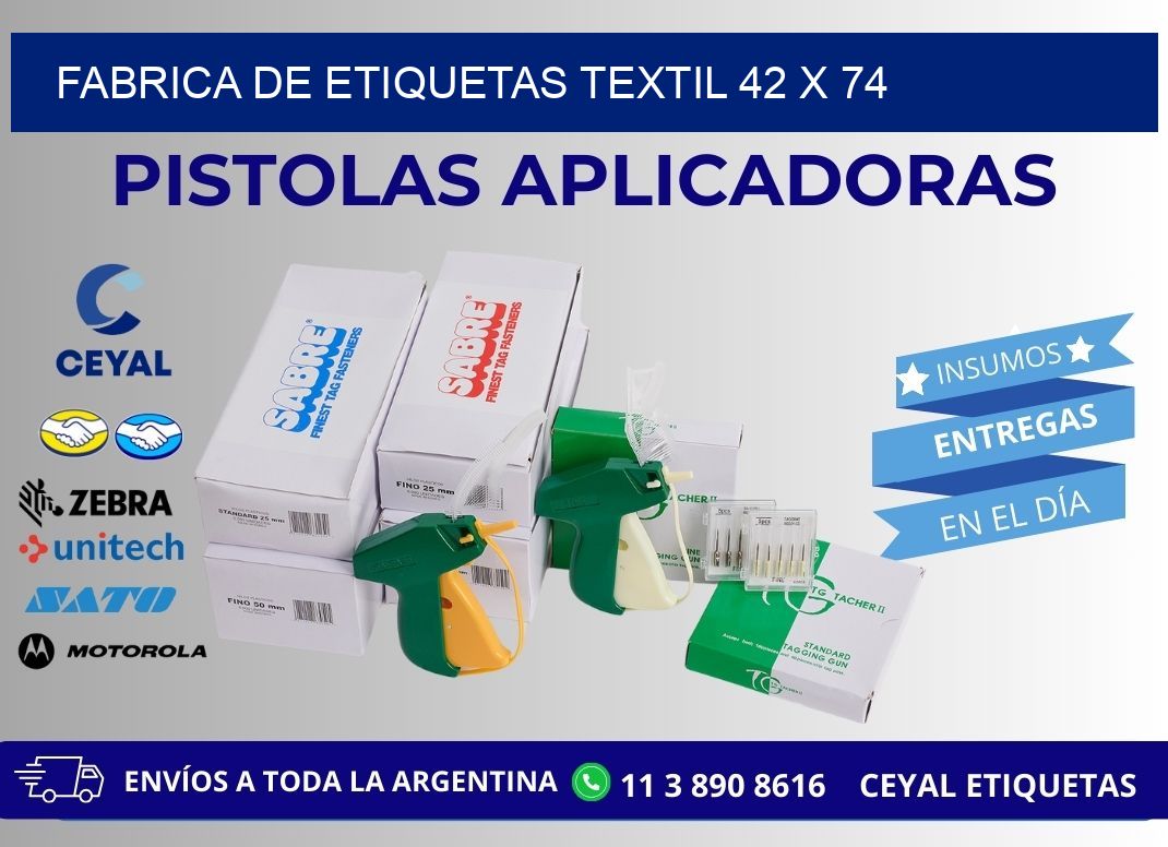 FABRICA DE ETIQUETAS TEXTIL 42 x 74