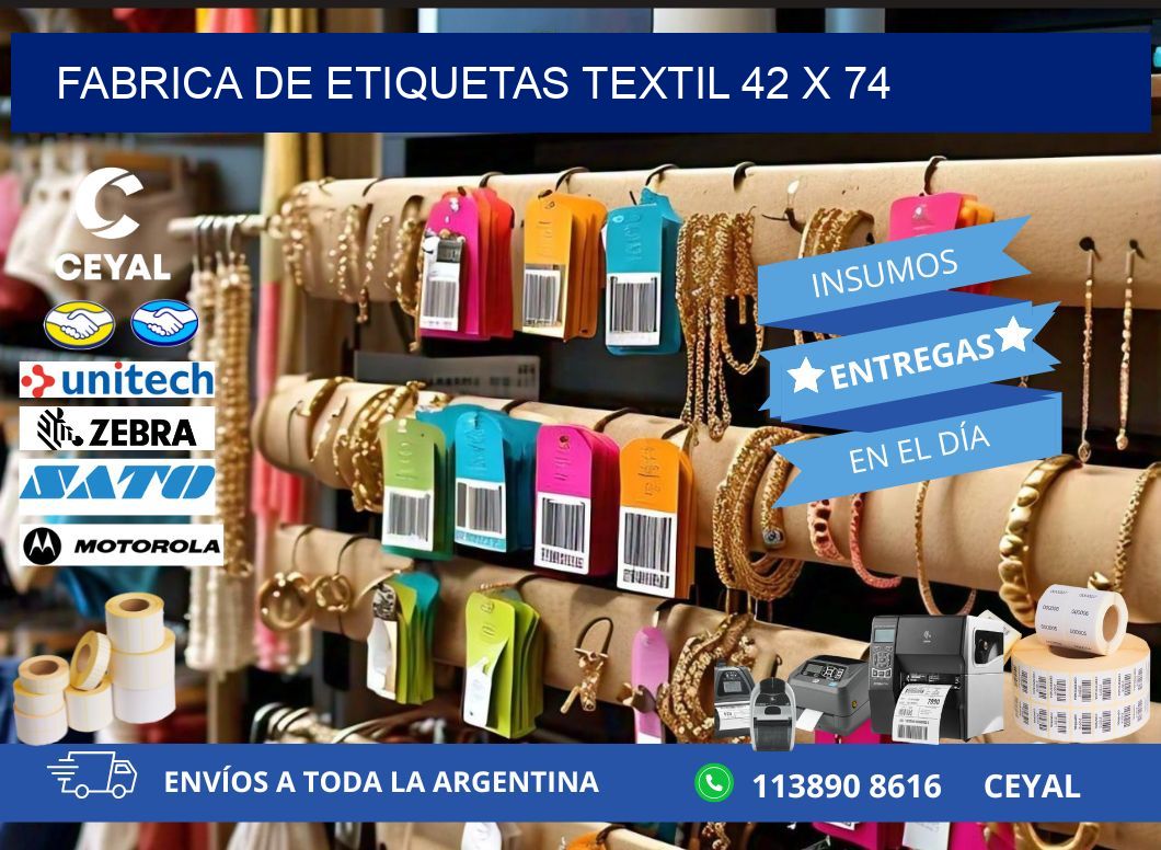 FABRICA DE ETIQUETAS TEXTIL 42 x 74