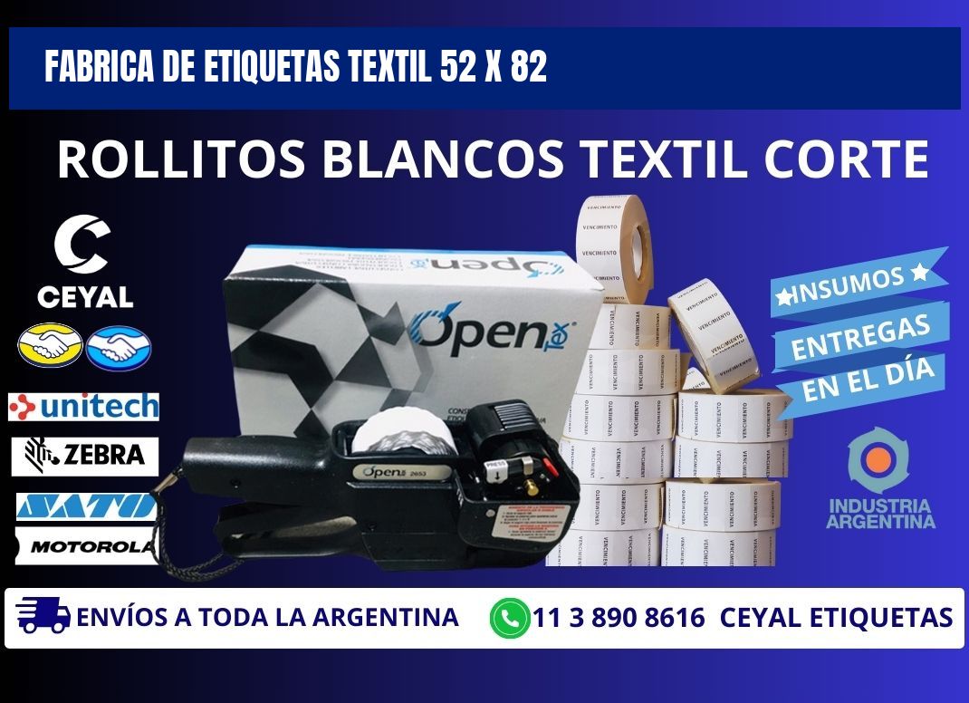 FABRICA DE ETIQUETAS TEXTIL 52 x 82