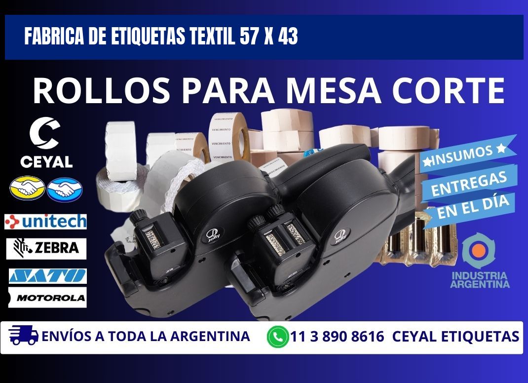 FABRICA DE ETIQUETAS TEXTIL 57 x 43