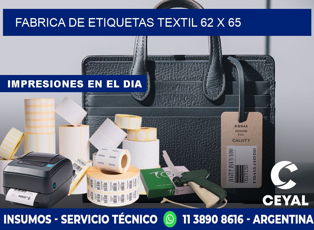 FABRICA DE ETIQUETAS TEXTIL 62 x 65