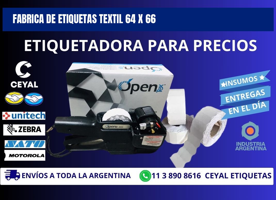 FABRICA DE ETIQUETAS TEXTIL 64 x 66
