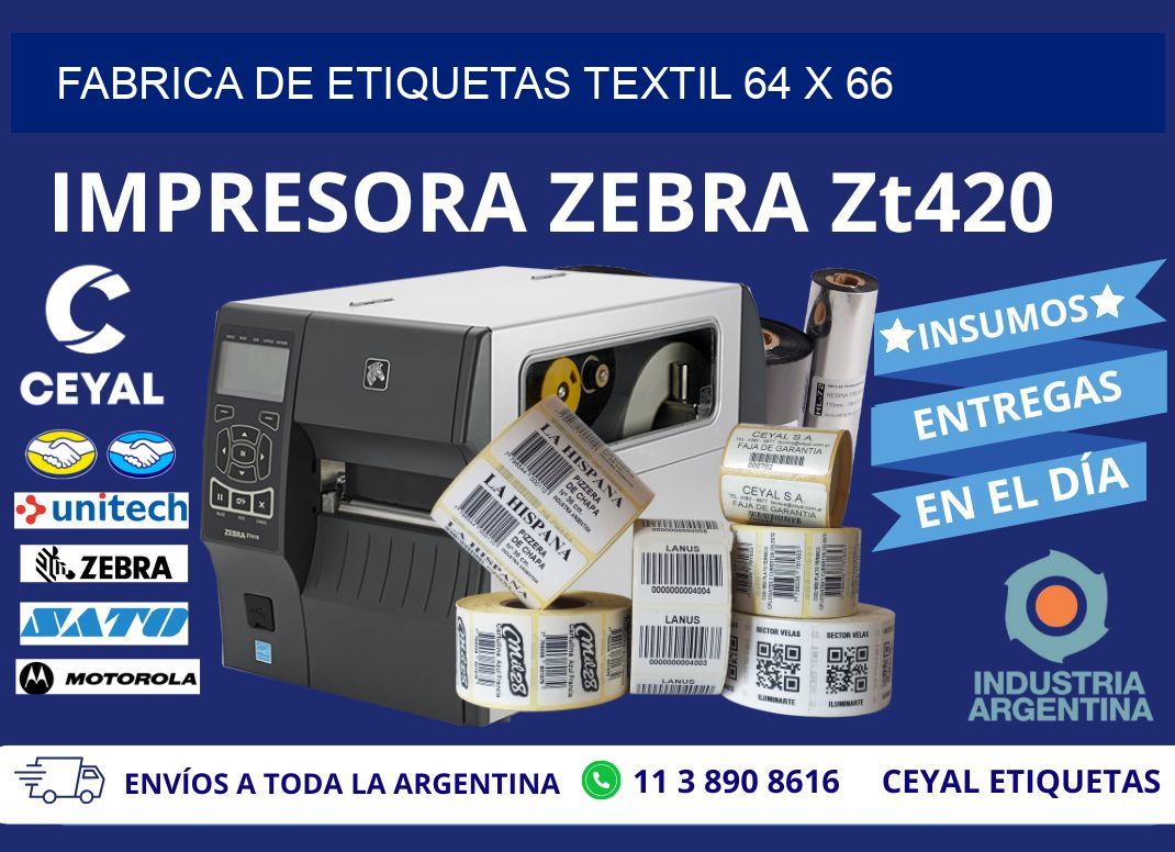FABRICA DE ETIQUETAS TEXTIL 64 x 66