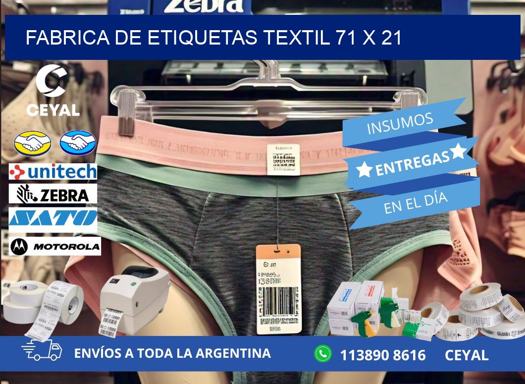 FABRICA DE ETIQUETAS TEXTIL 71 x 21