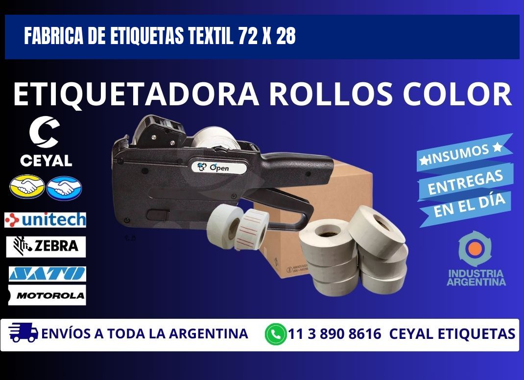 FABRICA DE ETIQUETAS TEXTIL 72 x 28