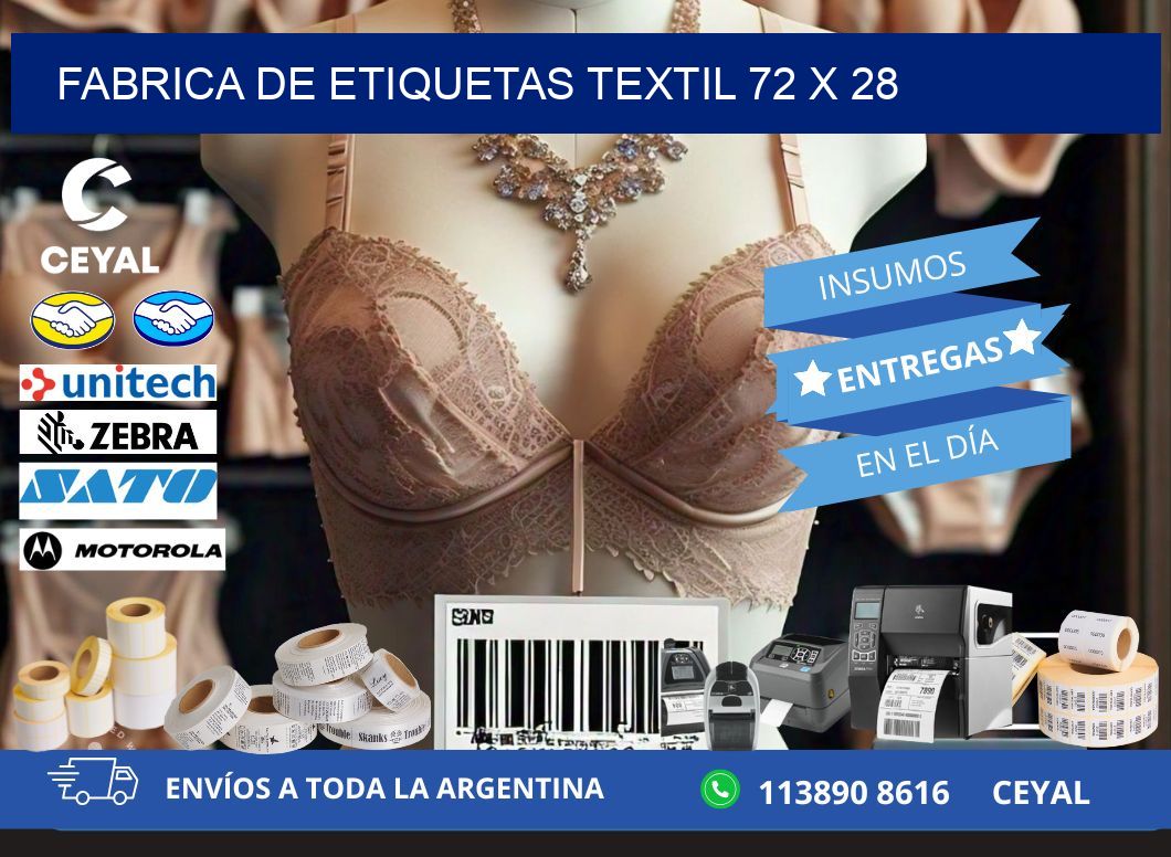 FABRICA DE ETIQUETAS TEXTIL 72 x 28