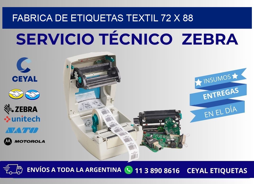 FABRICA DE ETIQUETAS TEXTIL 72 x 88