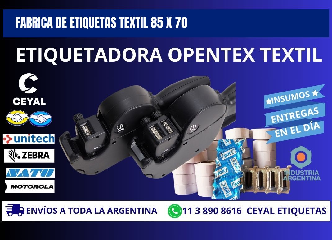 FABRICA DE ETIQUETAS TEXTIL 85 x 70