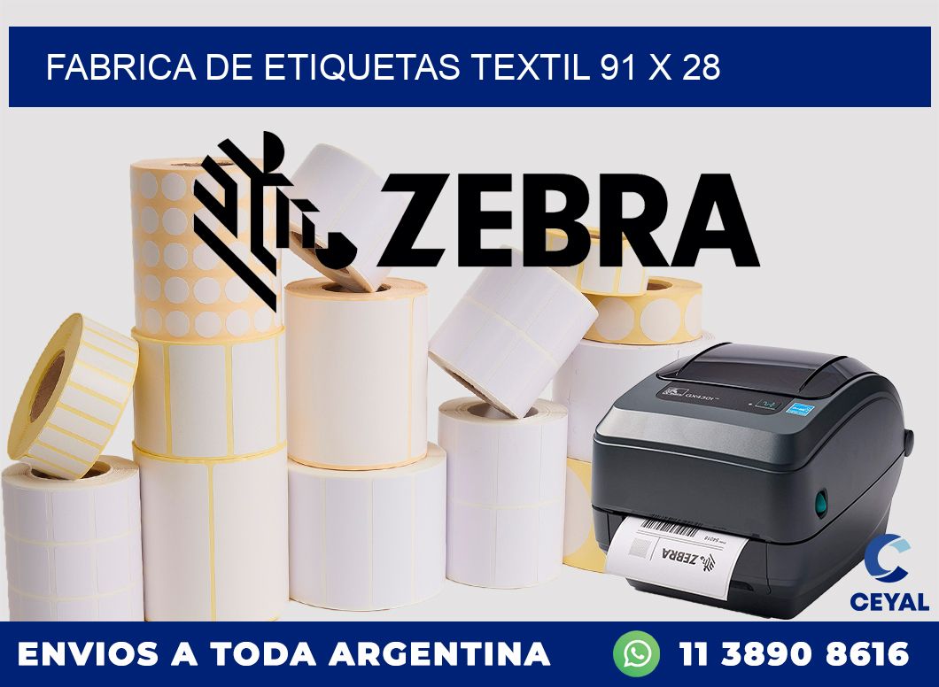 FABRICA DE ETIQUETAS TEXTIL 91 x 28