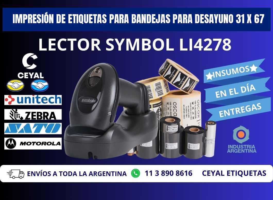 IMPRESIÓN DE ETIQUETAS PARA BANDEJAS PARA DESAYUNO 31 x 67