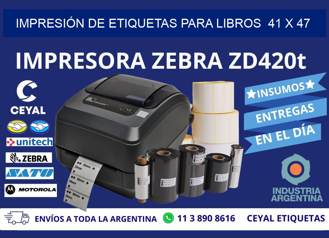 IMPRESIÓN DE ETIQUETAS PARA LIBROS  41 x 47
