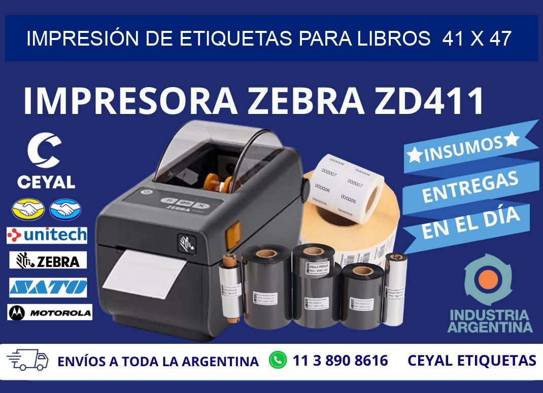 IMPRESIÓN DE ETIQUETAS PARA LIBROS  41 x 47