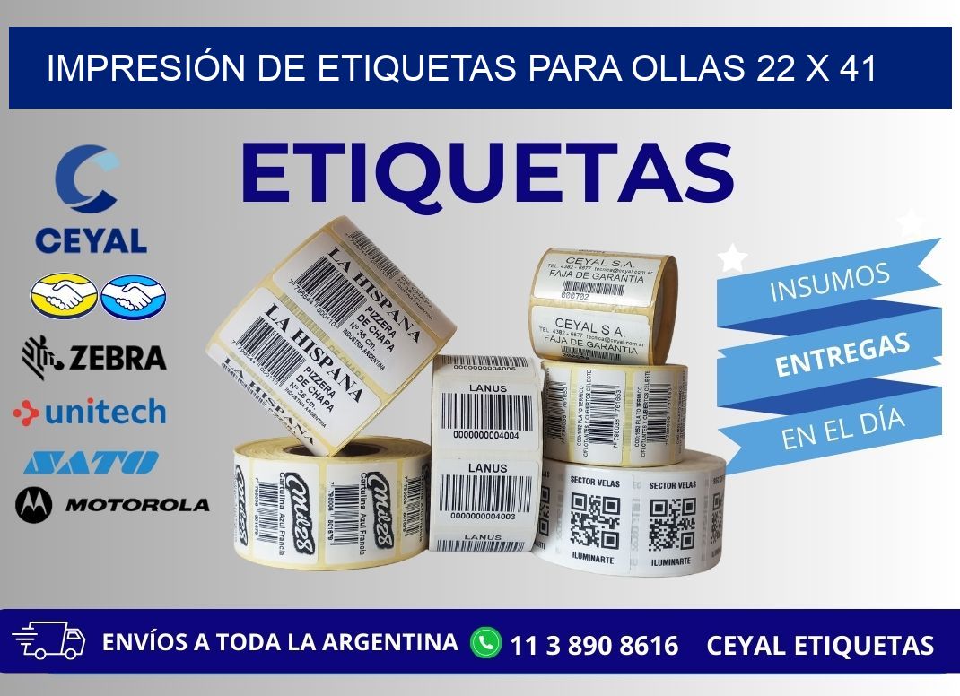 IMPRESIÓN DE ETIQUETAS PARA OLLAS 22 x 41