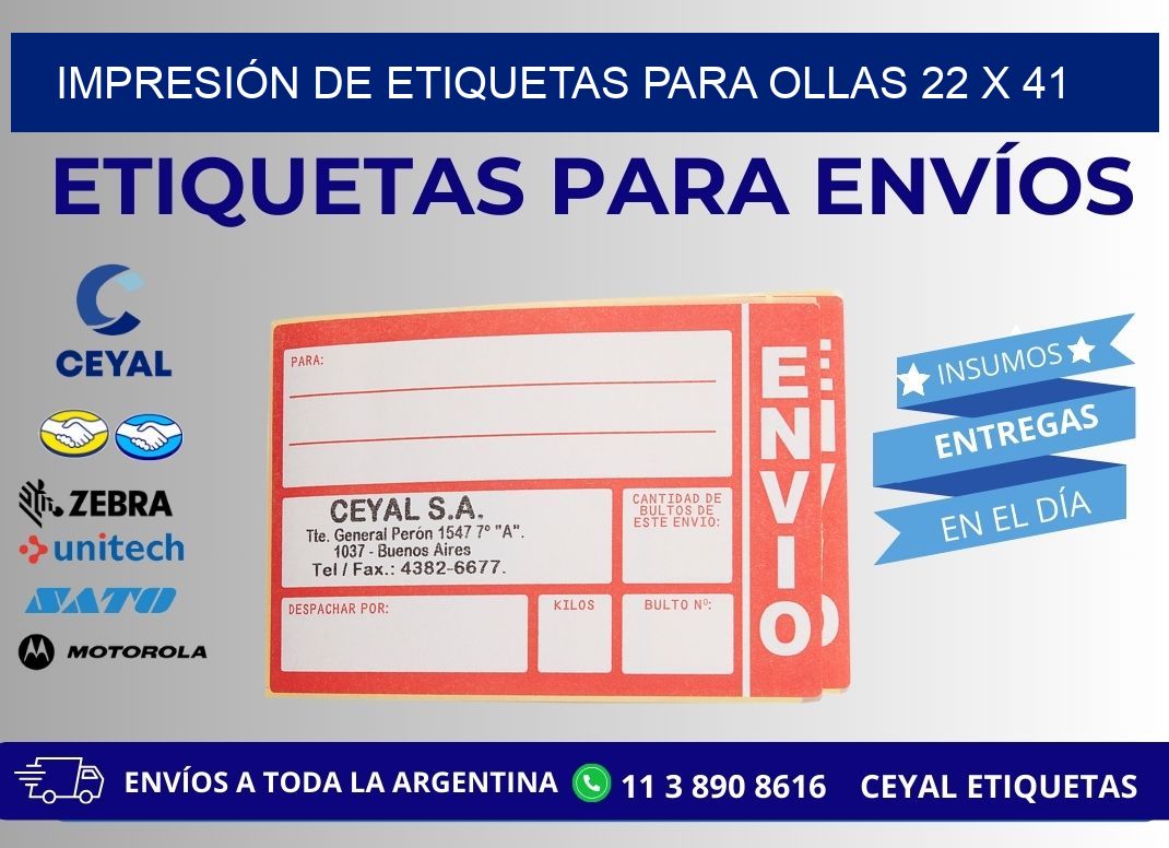 IMPRESIÓN DE ETIQUETAS PARA OLLAS 22 x 41