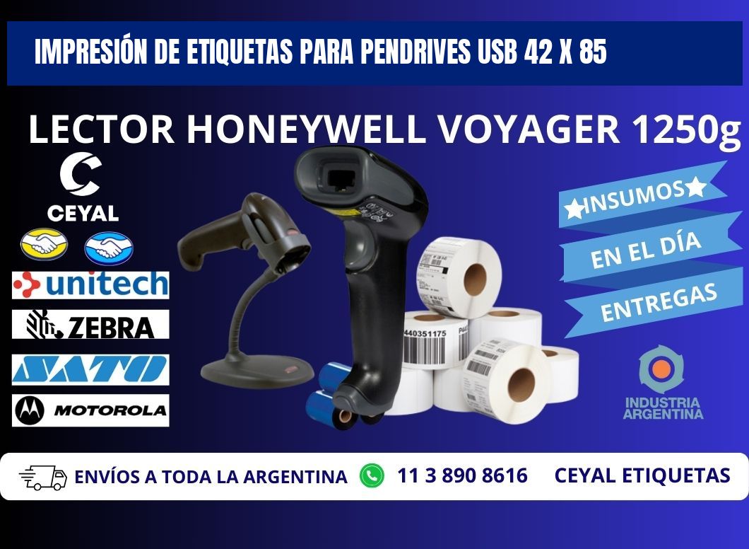 IMPRESIÓN DE ETIQUETAS PARA PENDRIVES USB 42 x 85