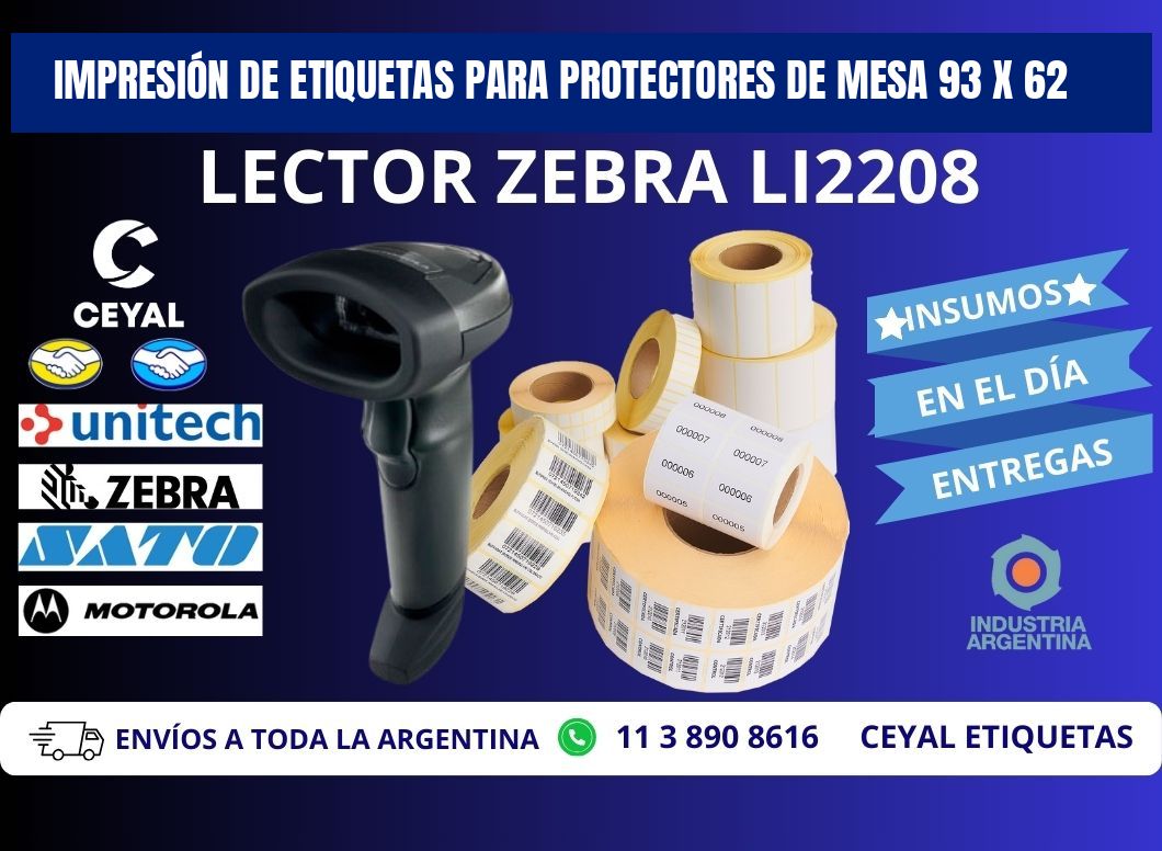 IMPRESIÓN DE ETIQUETAS PARA PROTECTORES DE MESA 93 x 62