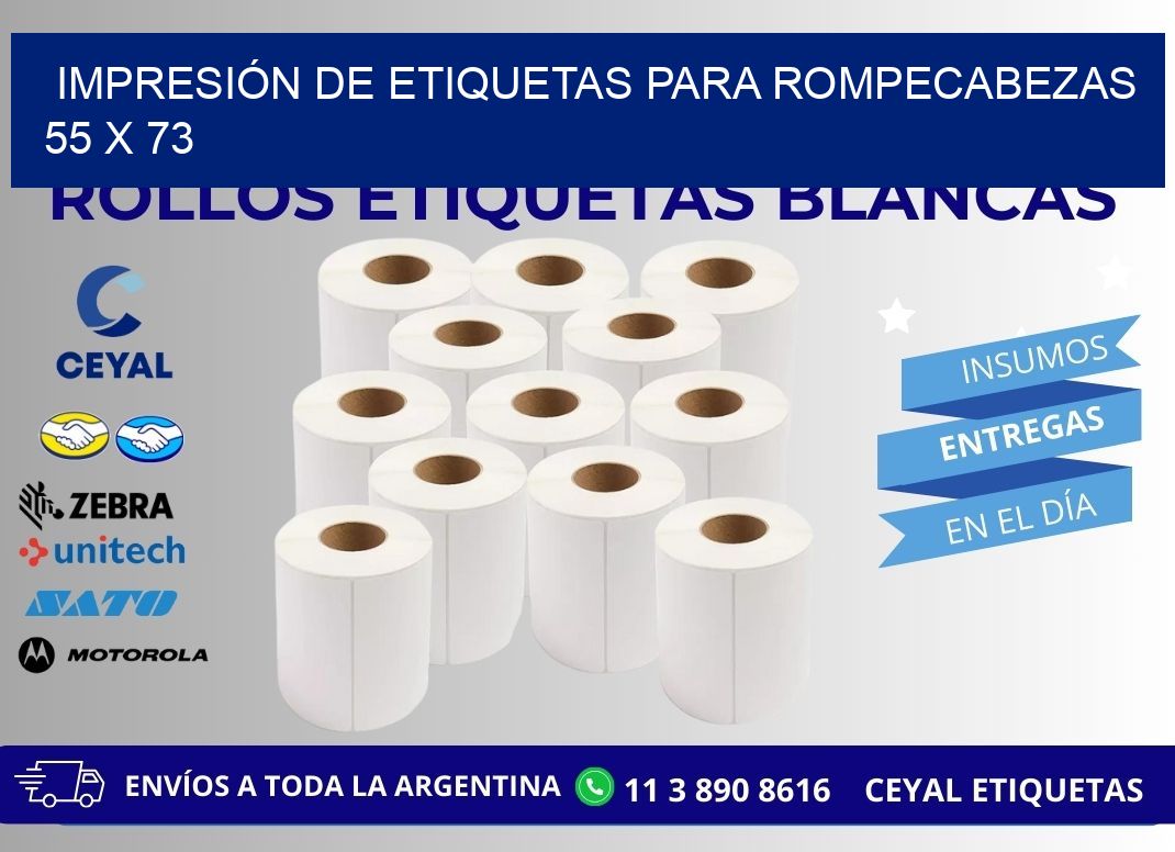 IMPRESIÓN DE ETIQUETAS PARA ROMPECABEZAS  55 x 73