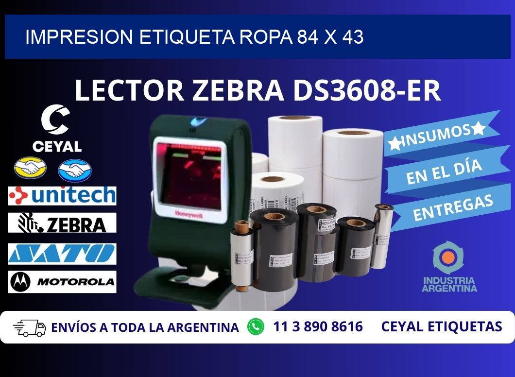 IMPRESION ETIQUETA ROPA 84 x 43