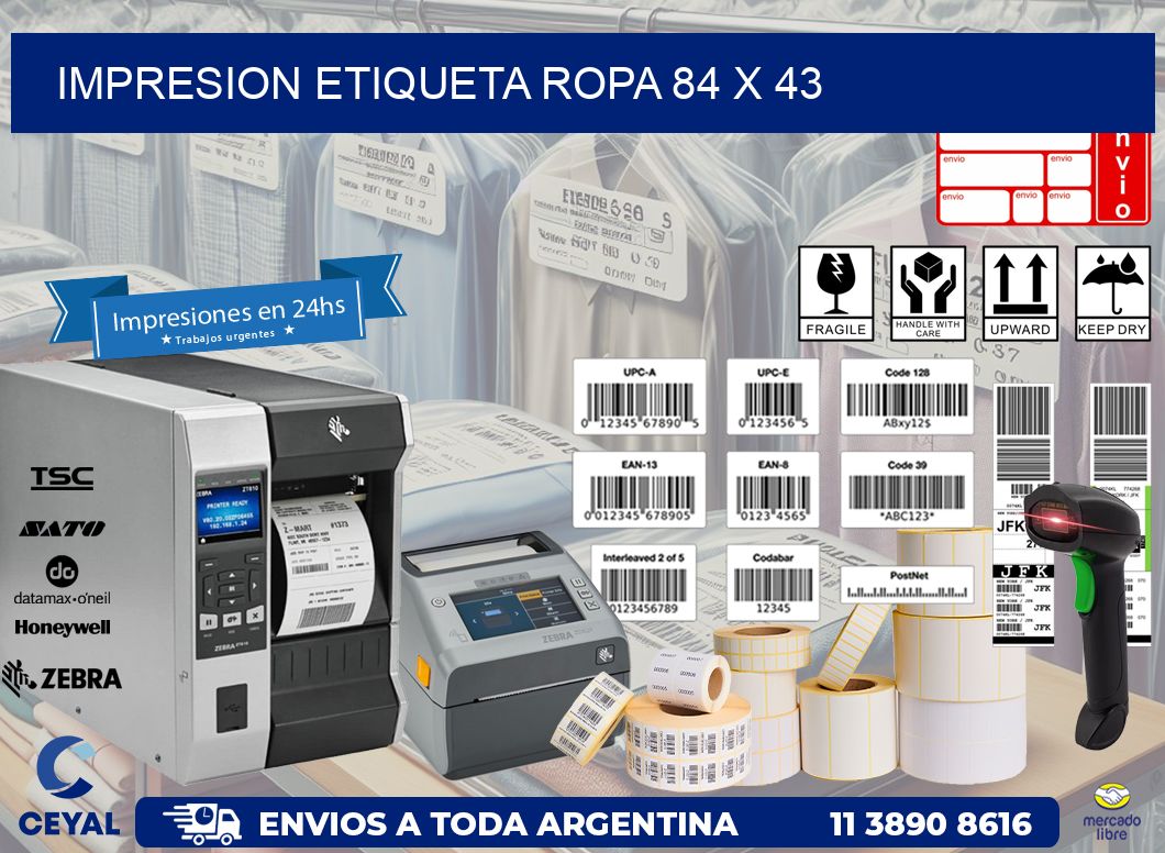 IMPRESION ETIQUETA ROPA 84 x 43