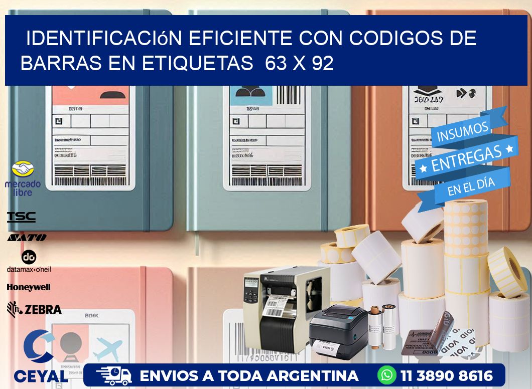 Identificación Eficiente con Codigos de Barras en Etiquetas  63 x 92