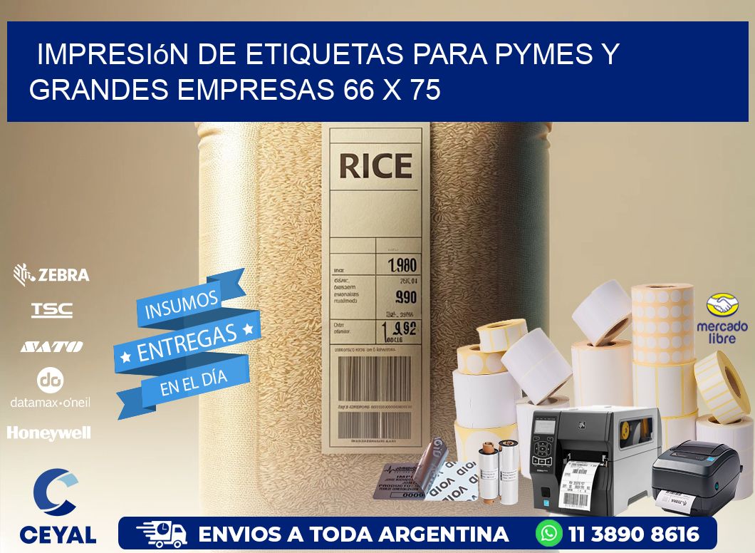 Impresión de Etiquetas para PyMEs y Grandes Empresas 66 x 75