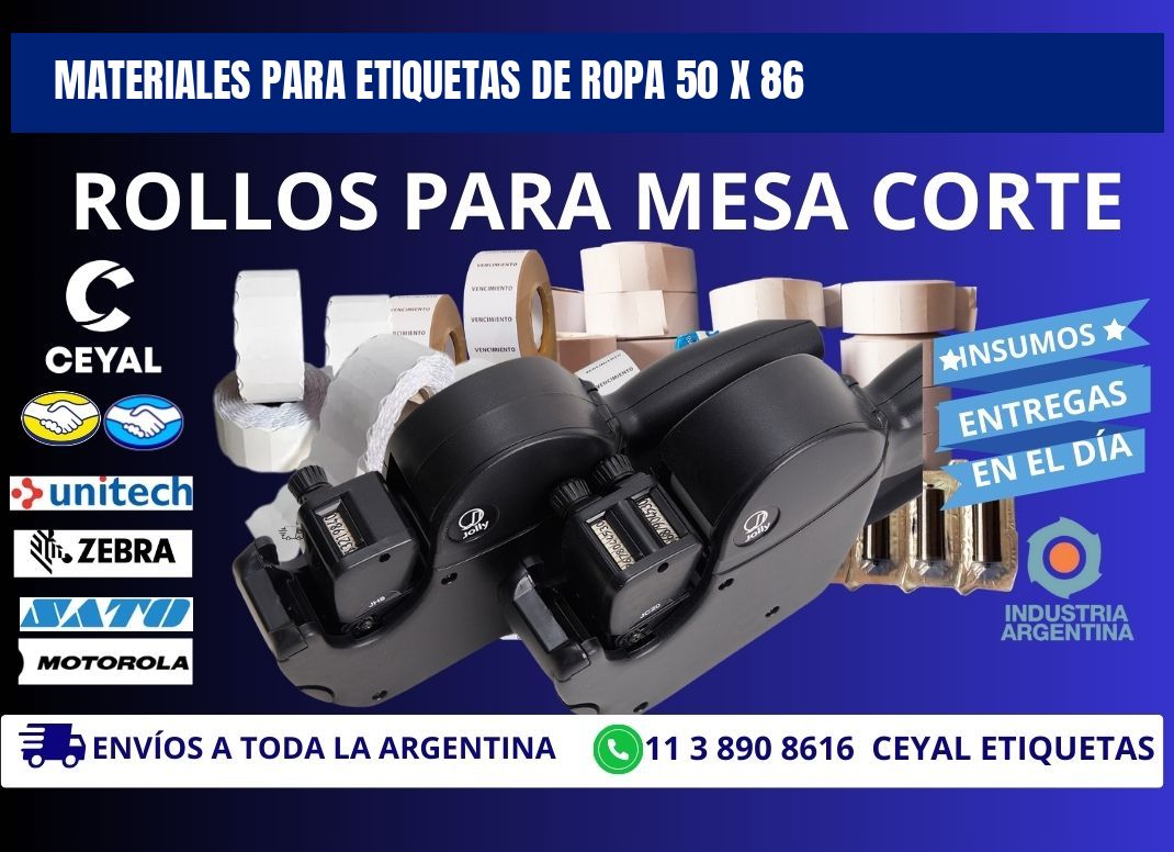 MATERIALES PARA ETIQUETAS DE ROPA 50 x 86