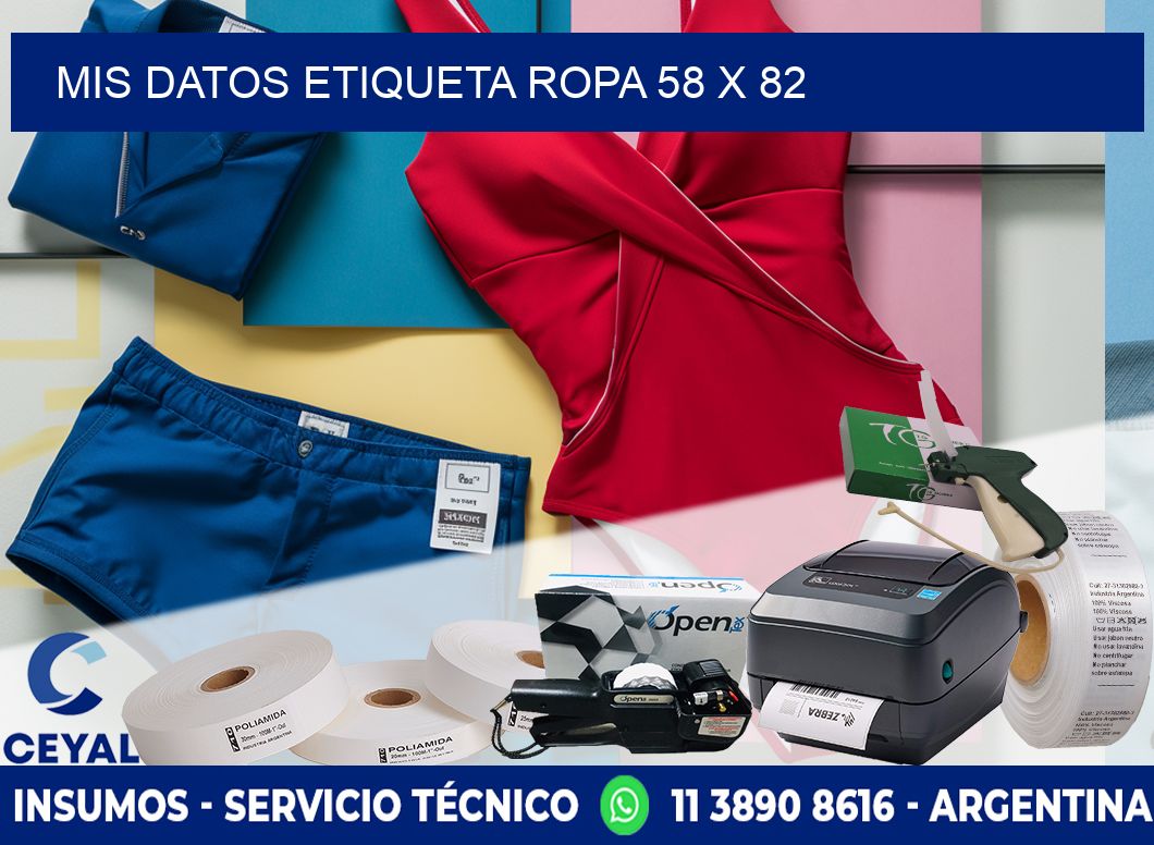 MIS DATOS ETIQUETA ROPA 58 x 82