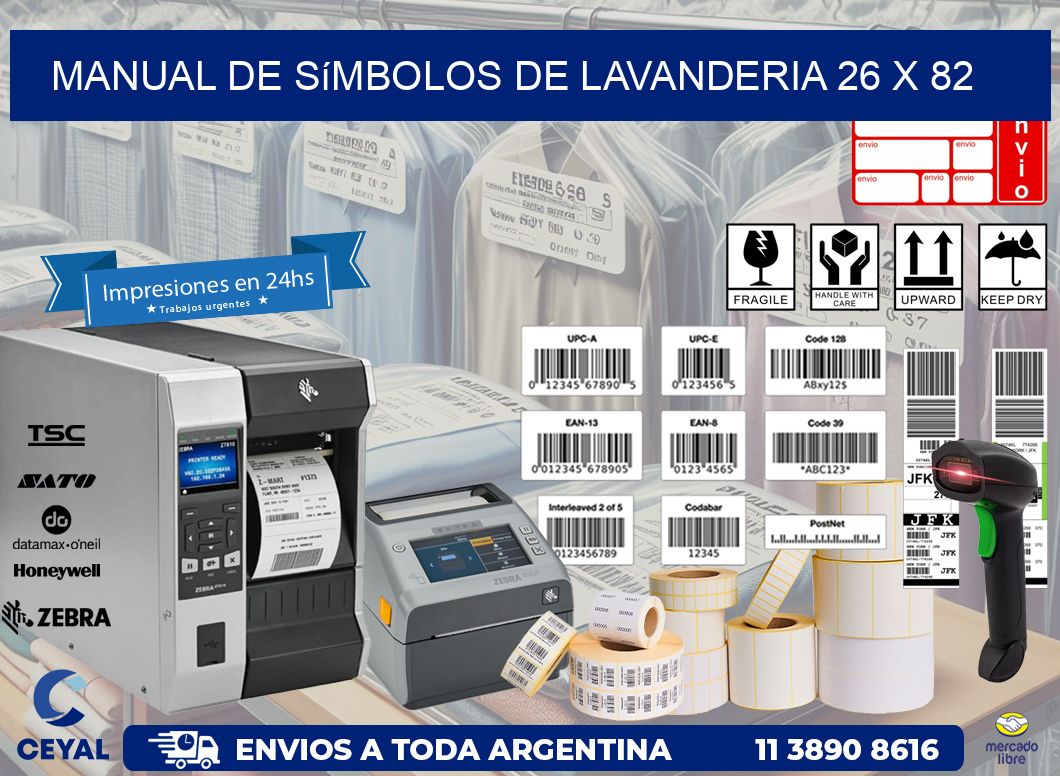 Manual de Símbolos de Lavanderia 26 x 82
