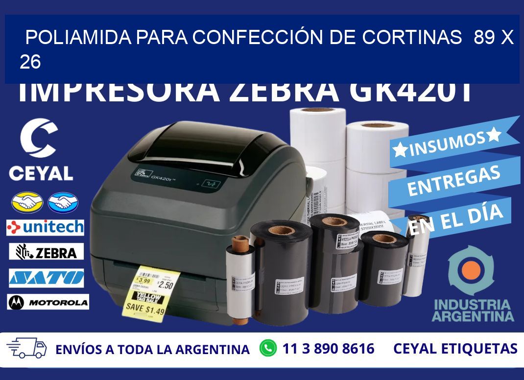 POLIAMIDA PARA CONFECCIÓN DE CORTINAS  89 x 26