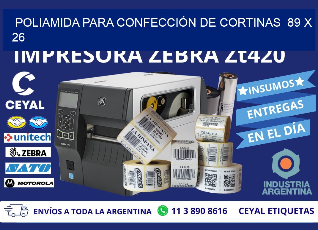 POLIAMIDA PARA CONFECCIÓN DE CORTINAS  89 x 26