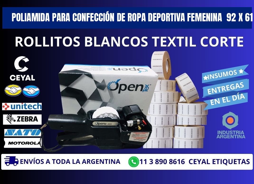 POLIAMIDA PARA CONFECCIÓN DE ROPA DEPORTIVA FEMENINA  92 x 61