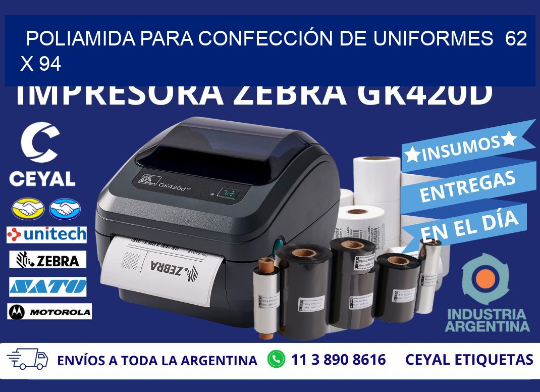 POLIAMIDA PARA CONFECCIÓN DE UNIFORMES  62 x 94
