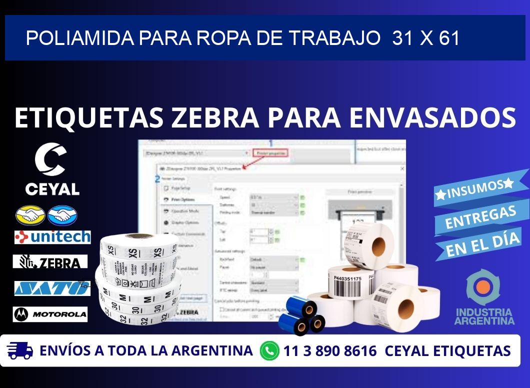 POLIAMIDA PARA ROPA DE TRABAJO  31 x 61
