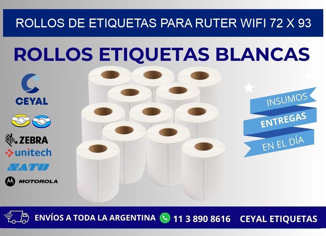 ROLLOS DE ETIQUETAS PARA RUTER WIFI 72 x 93