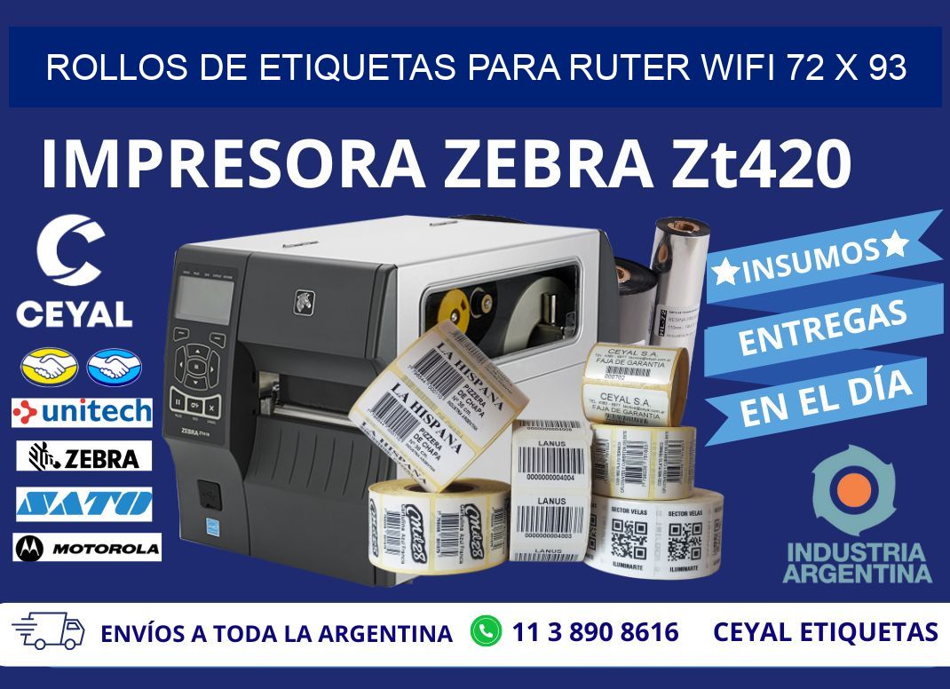 ROLLOS DE ETIQUETAS PARA RUTER WIFI 72 x 93