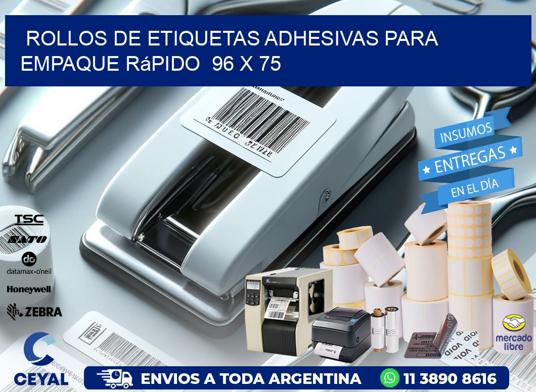 Rollos de Etiquetas Adhesivas para Empaque Rápido  96 x 75