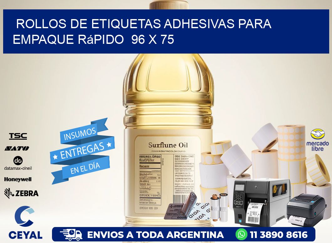 Rollos de Etiquetas Adhesivas para Empaque Rápido  96 x 75