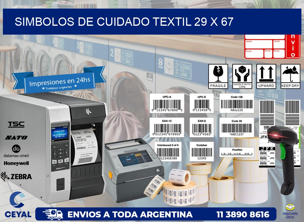 Simbolos de Cuidado Textil 29 x 67