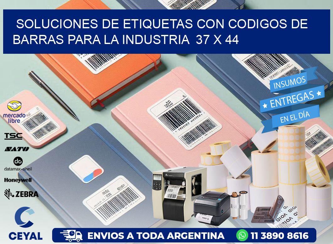 Soluciones de Etiquetas con Codigos de Barras para la Industria  37 x 44