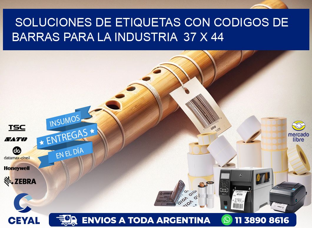 Soluciones de Etiquetas con Codigos de Barras para la Industria  37 x 44