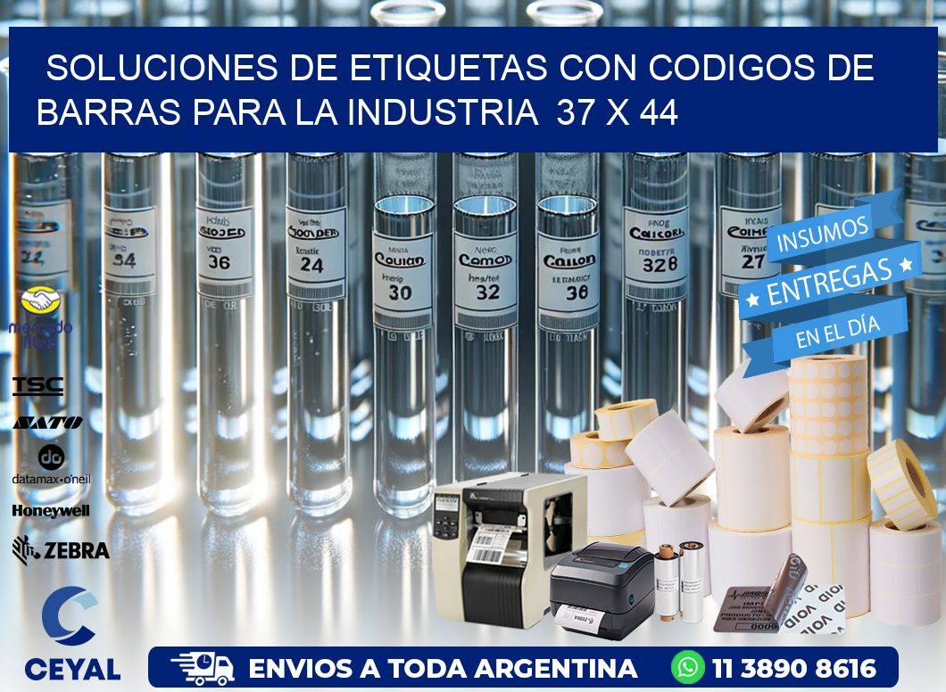 Soluciones de Etiquetas con Codigos de Barras para la Industria  37 x 44