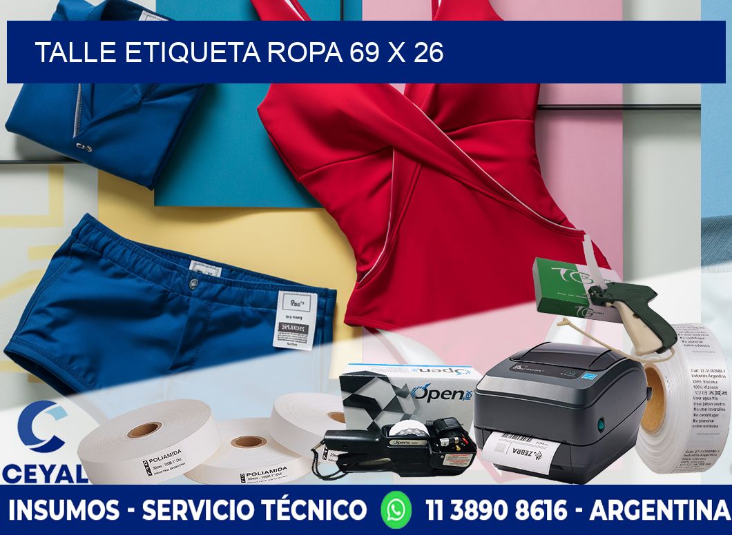 TALLE ETIQUETA ROPA 69 x 26