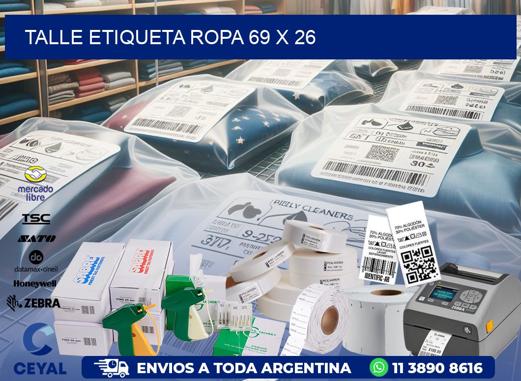 TALLE ETIQUETA ROPA 69 x 26