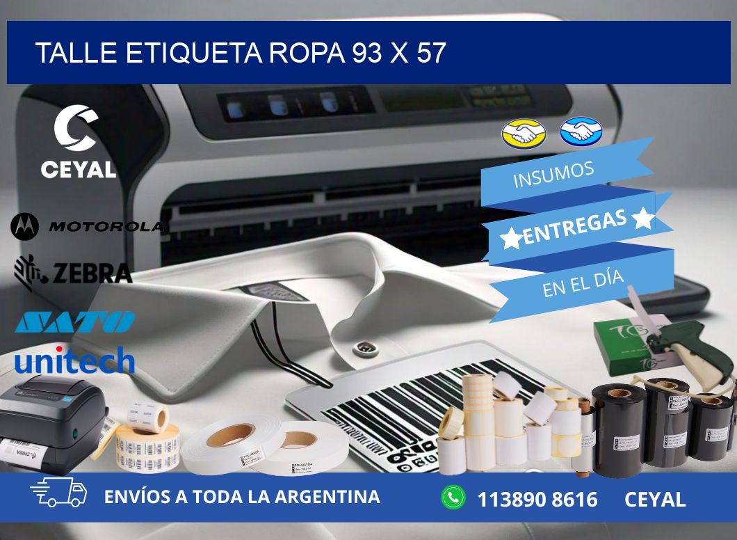 TALLE ETIQUETA ROPA 93 x 57
