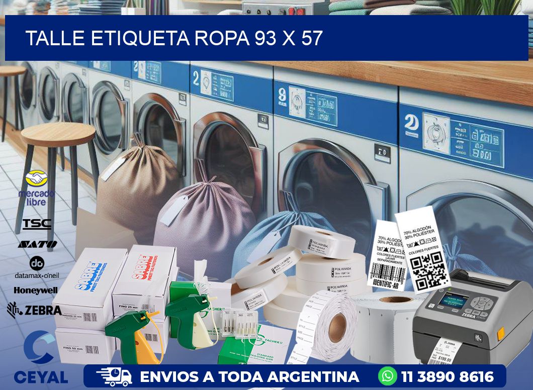 TALLE ETIQUETA ROPA 93 x 57