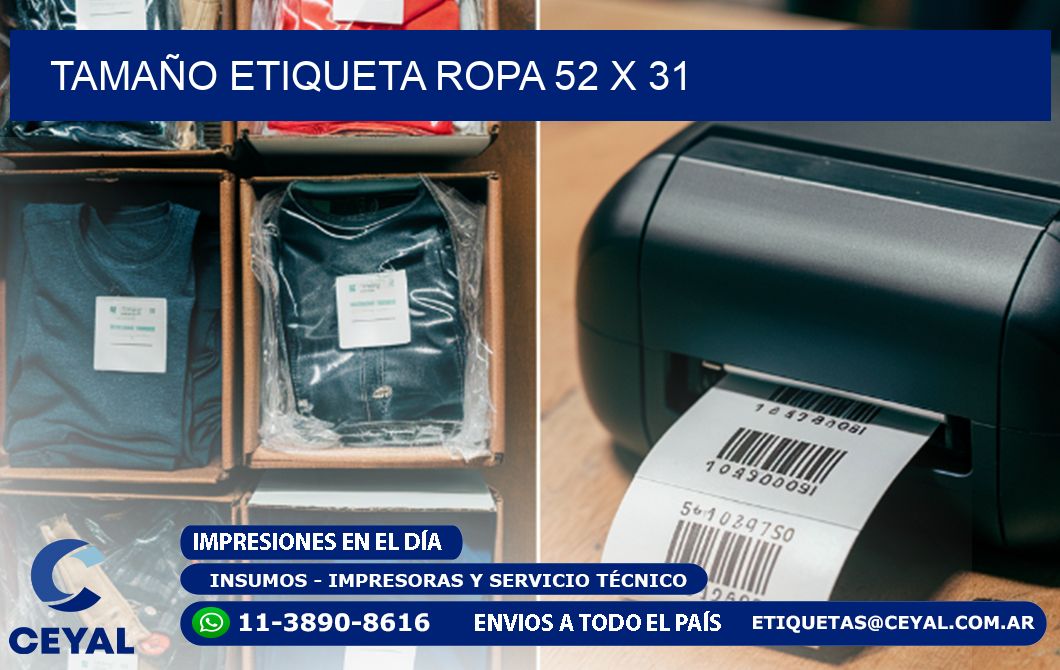TAMAÑO ETIQUETA ROPA 52 x 31